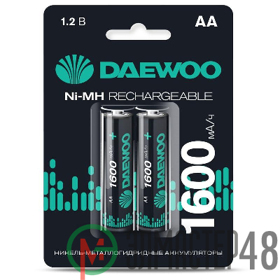 Аккумулятор AA/HR6 1.2В NI-MH 1600мА.ч BL-2 (уп.2шт) DAEWOO 5043206