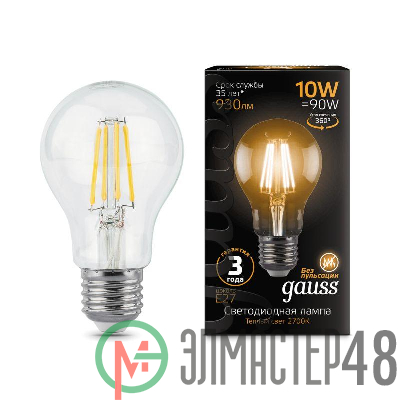 Лампа светодиодная Black Filament A60 E27 10Вт 2700К Gauss 102802110
