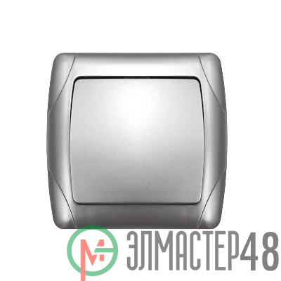 Выключатель 1-кл. СП Маргарита 10А IP20 серебр. UNIVersal М0021-S
