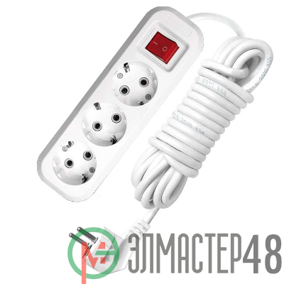 Удлинитель 3х7м с заземл. 16А IP20 S-303 с выкл. ПВС 3х1 UNIVersal 9631988