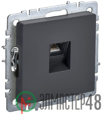 Розетка компьютерная СП RJ45 кат.5E BRITE РК10-БрГ графит IEK BR-K10-1-K53