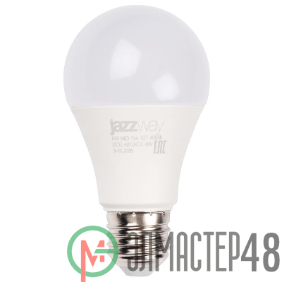 Лампа светодиодная низковольтная PLED-A60 MO 10Вт 4000К нейтр. бел. E27 12-48В AC/DC JazzWay 5019782