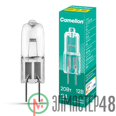 Лампа галогенная JC 20Вт 12В капс. g4 Camelion 1955