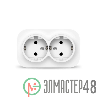 Розетка 2-м ОП 16А IP20 с заземл. бел. IONICH 1419