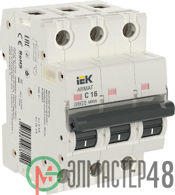 Выключатель автоматический 3п C 16А M06N ARMAT IEK AR-M06N-3-C016