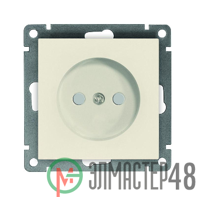 Розетка 1-м СП Афина 16А IP20 без заземл. защ. шторки механизм сл. кость (ivory) Universal A0047-I