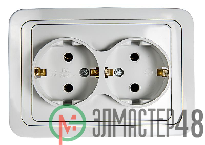 Розетка 2-м CLASSICO с заземл. 2128 бел. ASD / IN HOME 4680005959921