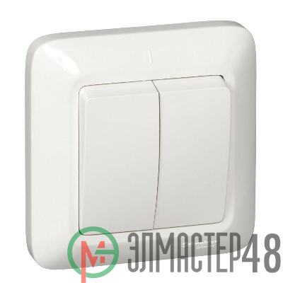 Выключатель 2-кл. СП Прима 6А IP20 бел. (розн. упак) SchE S56-043-BI