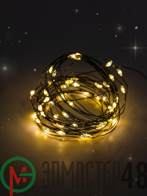 Гирлянда "Роса" DC-G06-120Y 120 microLED 12.1м. 8реж. 3хAA желт. ФАZА 5059634