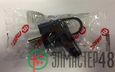 Вилка электрическая с заземл. 16А 220В черн. с кольцом Makel 10038