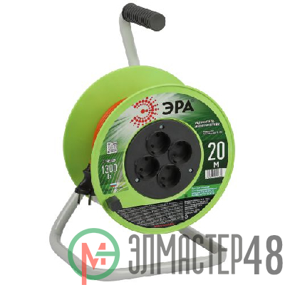 Удлинитель на катушке 4х20м без заземл. RP-4-2x0.75-20m ПВС 2х0.75 Эра Б0059779