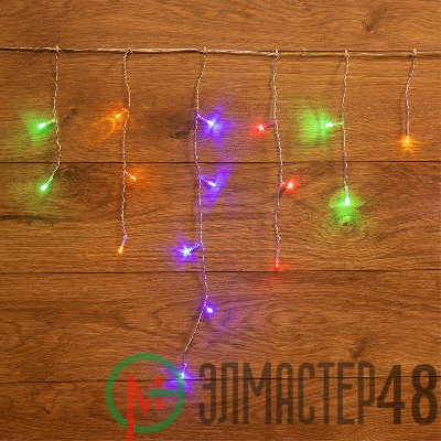 Гирлянда Айсикл "ПЛЕЙ ЛАЙТ" 1.8х0.5м 48LED 3Вт 230В IP20 мульти.; прозр. провод NEON-NIGHT 255-019