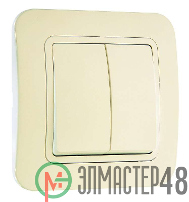 Выключатель 2-кл. СП Lillium 10А IP20 крем./крем. Makel 70203