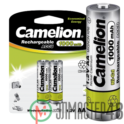 Аккумулятор R6 NI-Cd 1000мА.ч BP-2 (блист.2шт) Camelion 6181