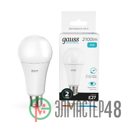 Лампа светодиодная Elementary A67 25Вт E27 4100К Gauss 73225