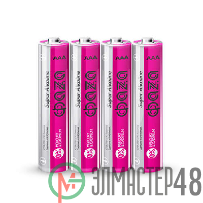 Элемент питания алкалиновый LR03 Super Alkaline S-4 (уп.4шт) ФАZА 4895205000438