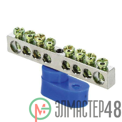 Шина нулевая N 6х9 8 отвер. никель син. угловой изолятор PROxima EKF sn1-63-08-1