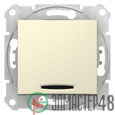 Механизм выключателя 1-кл. СП Sedna 10А IP20 (сх. 1а) 250В с син. подсветкой беж. SchE SDN1400147