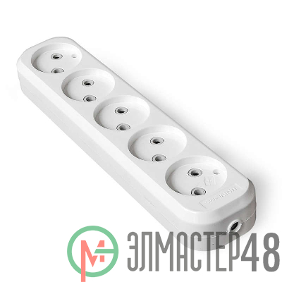 Колодка удлинителя 5-м без заземл. АБС-пластик еврослот UNIVersal E205