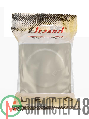 Розетка 1-мест. с заземл. с крышкой LETO ПБТ крем LEZARD 752-0300-123B
