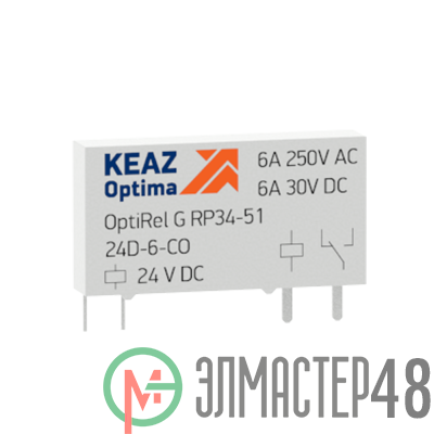 Реле промежуточное OptiRel G RP34-51-24D-6-CO КЭАЗ 281143