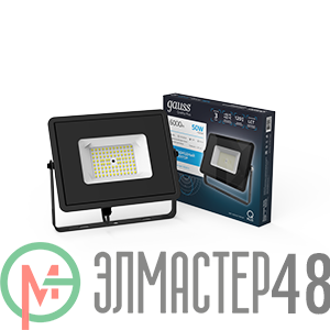 Прожектор светодиодный Elementary Led Qplus 50Вт IP65 6500К черн. Gauss 613511350