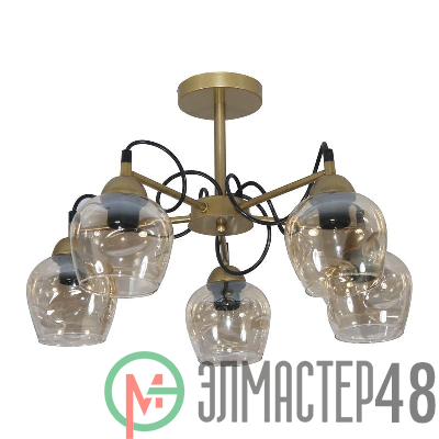 Светильник "Мирра" 151 (плафон 8268) НСБ 01-5х60-165 Е27 (ИМ) потолочный зол. Элетех 1005405272
