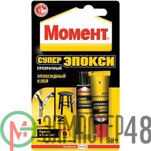 Клей эпоксидный "Супер Эпокси" 2х6мл в ш/б прозр. Момент C0036687