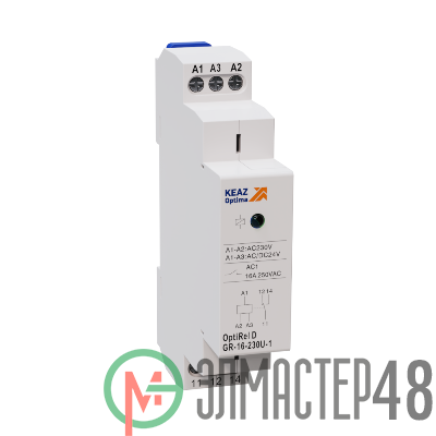 Реле промежуточное OptiRel D GR-08-024U-2 модульное 8А 24В AC/DC 2СО КЭАЗ 332037