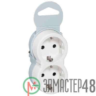 Блок многорозеточный "Элиум" 2х2К+3 с кронштейном для крепления к стене 16А верт. подкл. бел. Leg 050655
