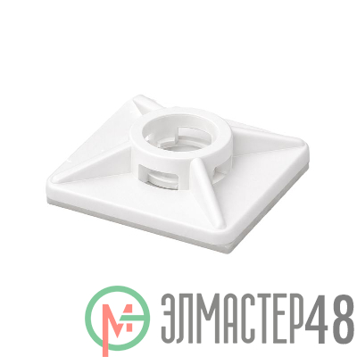 База монтажная самокл. для двух хомутов 19х19 бел. (уп.100шт) DKC 25467SR