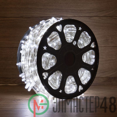 Гирлянда "LED Клип-лайт" 12В 150мм LED бел. Flashing (бел.) прозр. ПВХ (уп.100м) Neon-Night 325-165