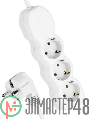 Удлинитель 3х5м с заземл. 10А IP20 ПВС 3х0.75 Космос YKsm5m-3g-Z(10A)P