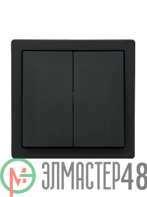 Выключатель 2-клав. LETO черн. бархат LEZARD 752-4200-101