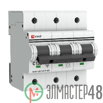 Выключатель автоматический модульный 3п C 125А 15кА ВА 47-125 PROxima EKF mcb47125-3-125C