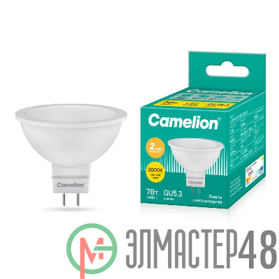 Лампа светодиодная LED7 JCDR/830/GU5.3 7Вт 3000К тепл. бел. GU5.3 460лм 220-240В Camelion 11656