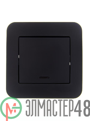 Выключатель 1-кл. 1п СП ASTI 10А IP20 с подсветкой в сборе черн. бархат LEZARD 7081-4242-111