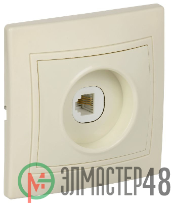 Розетка телефонная 1-м СП Кварта РТ10-ККм IP20 крем. ИЭК ETK10-K33-DM