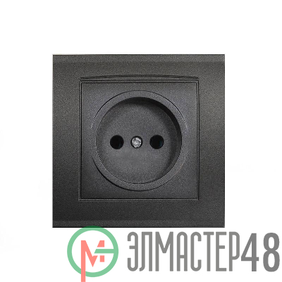 Розетка 1-м СП Бриллиант 16А IP20 без заземл. в сборе графит Universal 7947588-Gr