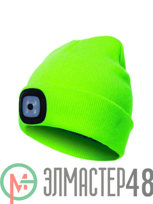 Шапка с фонарем зел. КОСМОС KOCHat_g