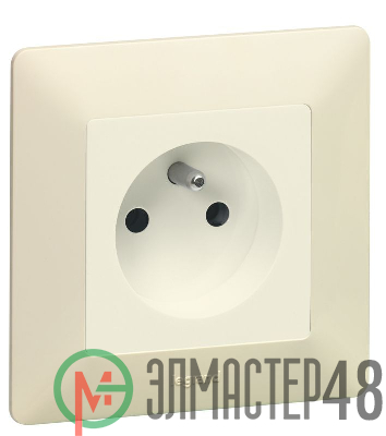 Механизм розетки 1-м СП Valena Life 16А IP20 250В 2К с лиц. панелью защ. шторки безвинт. зажимы сл. кость Leg 753516