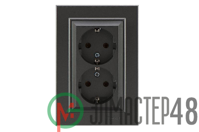 Розетка 2-м СП Karea 16А IP20 с/з дым. металлик Makel 56050082