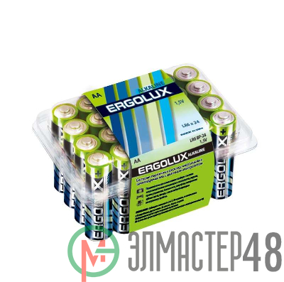 Элемент питания алкалиновый LR6 BP-24 LR6 BP-24 1.5В Alkaline (уп.24шт) Ergolux 11750