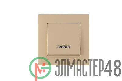 Выключатель 1-клав. с подсветкой Karea RIZZ крем Makel 88010021