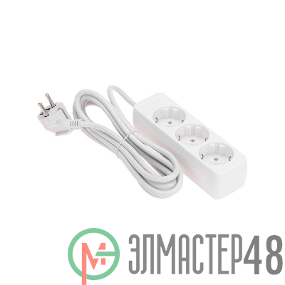 Удлинитель 3 гнезда 3м 3х0.75кв.мм с/з бел. PROCONNECT 13-4209