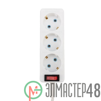 Удлинитель 3х1.5м с заземл. 3х0.75 с кнопкой бел. PROCONNECT 11-7205
