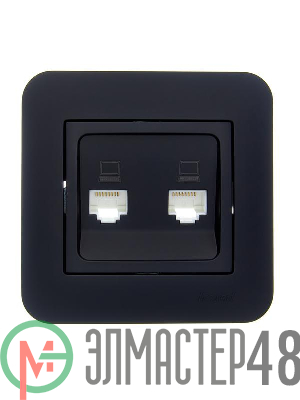 Розетка компьютерная 2-м СП ASTI IP20 RJ45 в сборе черн. бархат LEZARD 7081-4242-141