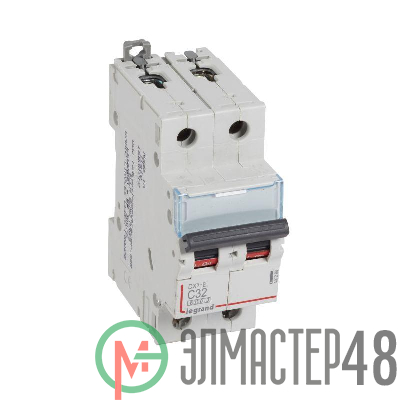 Выключатель автоматический модульный 2п C 32А 6кА DX3-E 6000 2мод. 230/400В Leg 407280