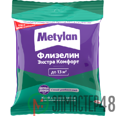 Клей обойный Метилан Флизелин Экстра Комфорт 90г (пакетик) Момент Б0059303