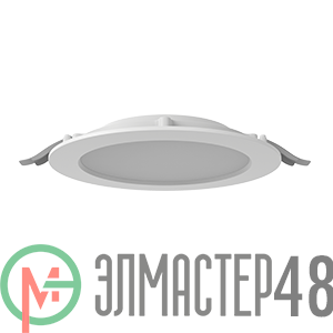 Светильник светодиодный DL-01 Slim 200мм 35Вт 3000К 221x40мм IP65/40 круглый встраив. с опаловым рассеив. RAL9003 бел. муар VARTON V1-RF-00084-10000-6503530
